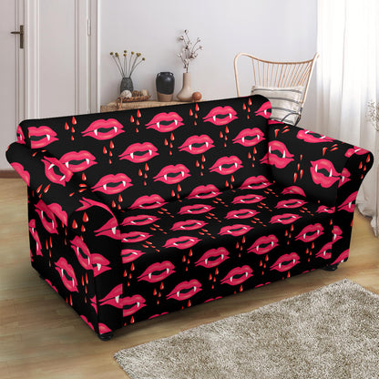 Vampire Lips Print Design LKS303 Loveseat Couch Slipcover