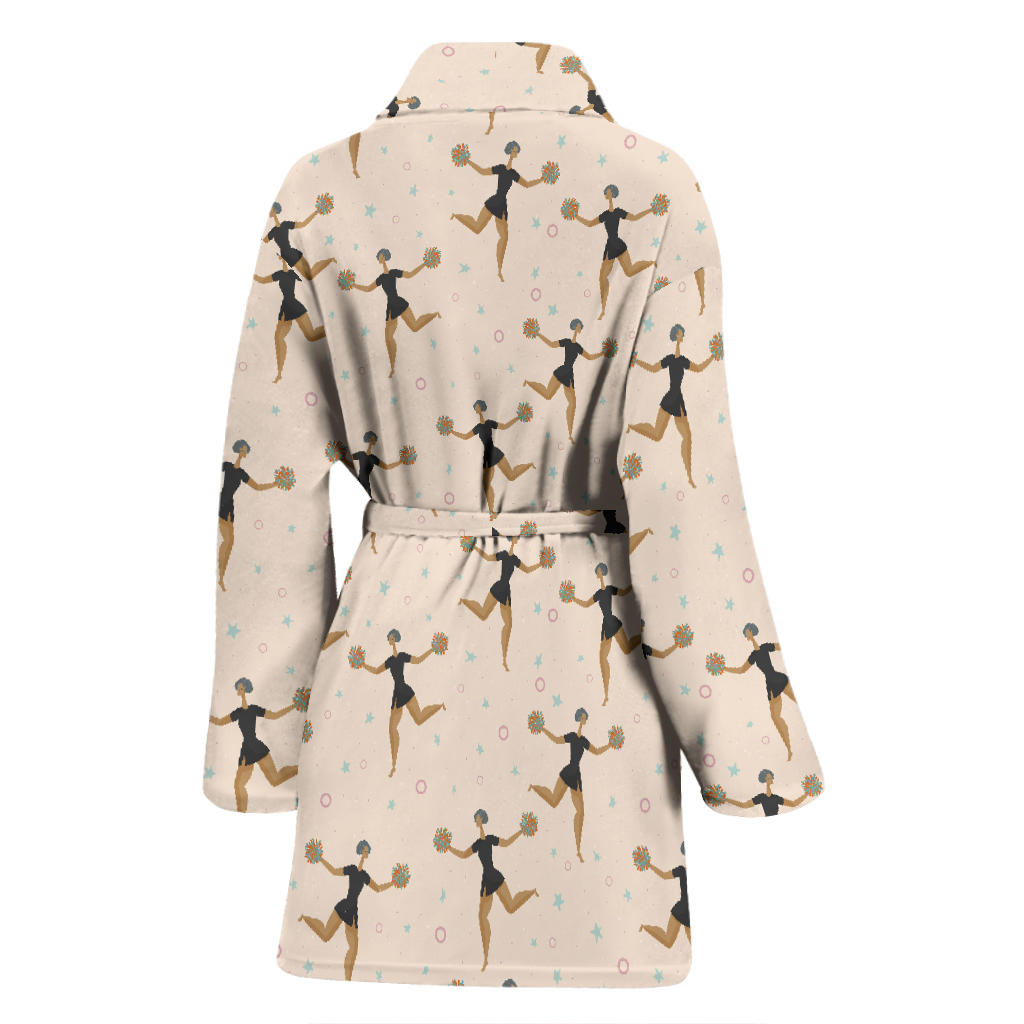 Cheerleader Pattern Print Design 03 Women Bathrobe