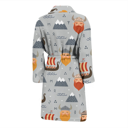 Vikings Print Design LKS307 Men Bathrobe