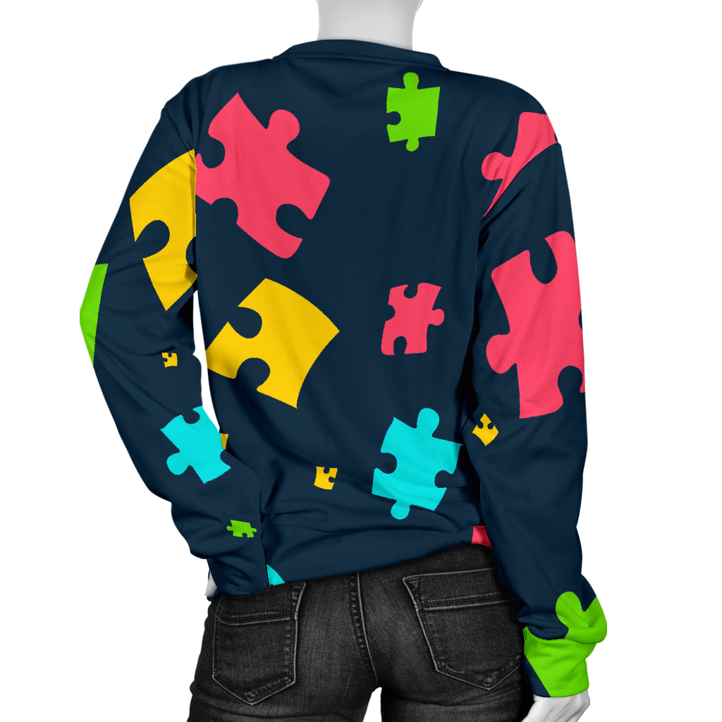 Autism Awareness Colorful Design Print Women Long Sleeve Sweatshirt