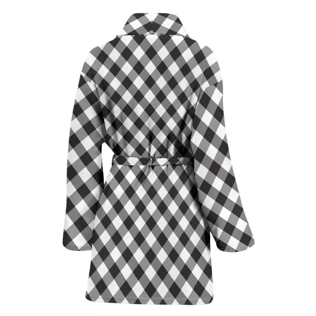 Gingham Print Design LKS402 Women Bathrobe