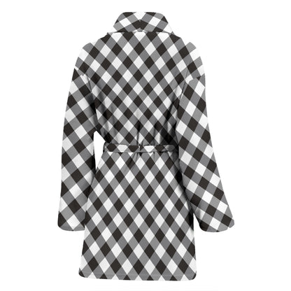 Gingham Print Design LKS402 Women Bathrobe