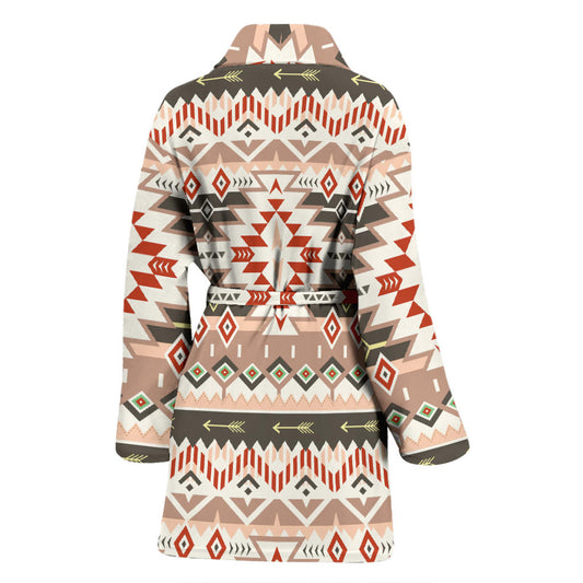 Aztec Pattern Print Design 05 Women Bathrobe