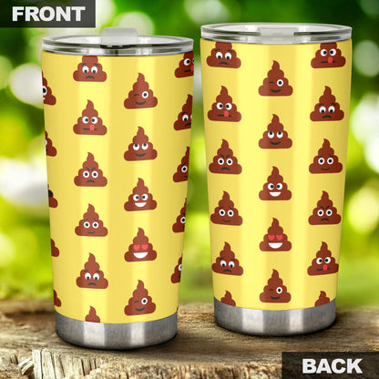 Emoji Poop Print Pattern Tumbler