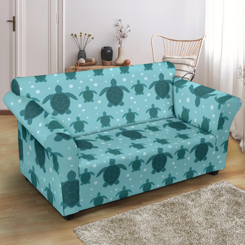 Sea Turtle Print Design LKS305 Loveseat Couch Slipcover