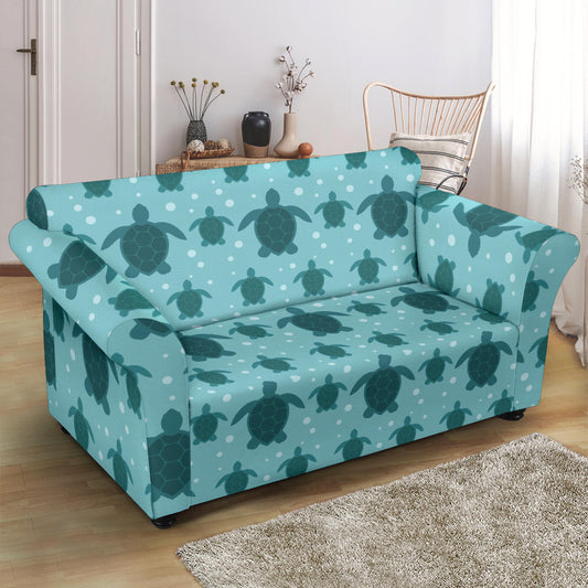 Sea Turtle Print Design LKS305 Loveseat Couch Slipcover