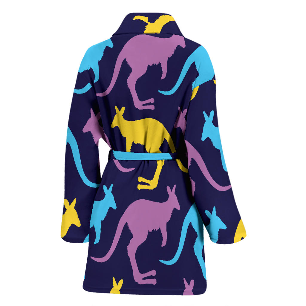 Kangaroos Pattern Print Design 02 Women Bathrobe
