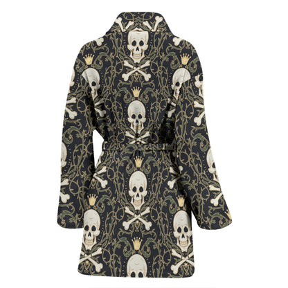 Skull King Print Design LKS307 Women Bathrobe