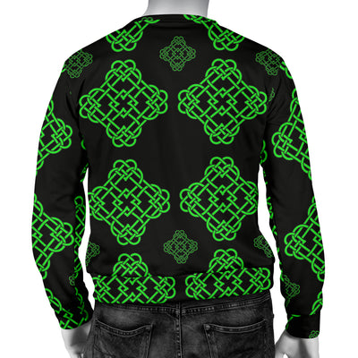 Celtic Knot Green Neon Design Men Long Sleeve Sweatshirt