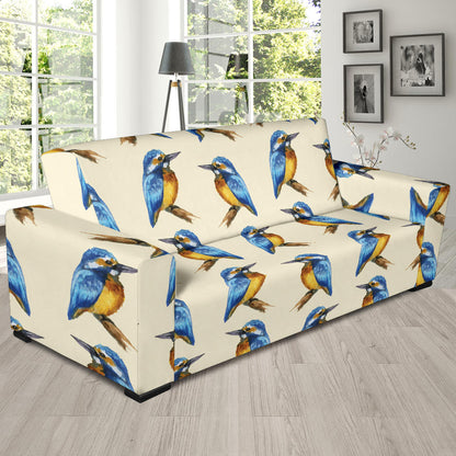 Kingfisher Pattern Print Design 01 Sofa Slipcover