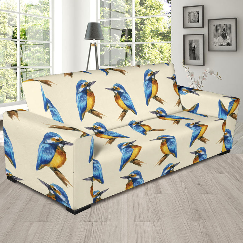 Kingfisher Pattern Print Design 01 Sofa Slipcover