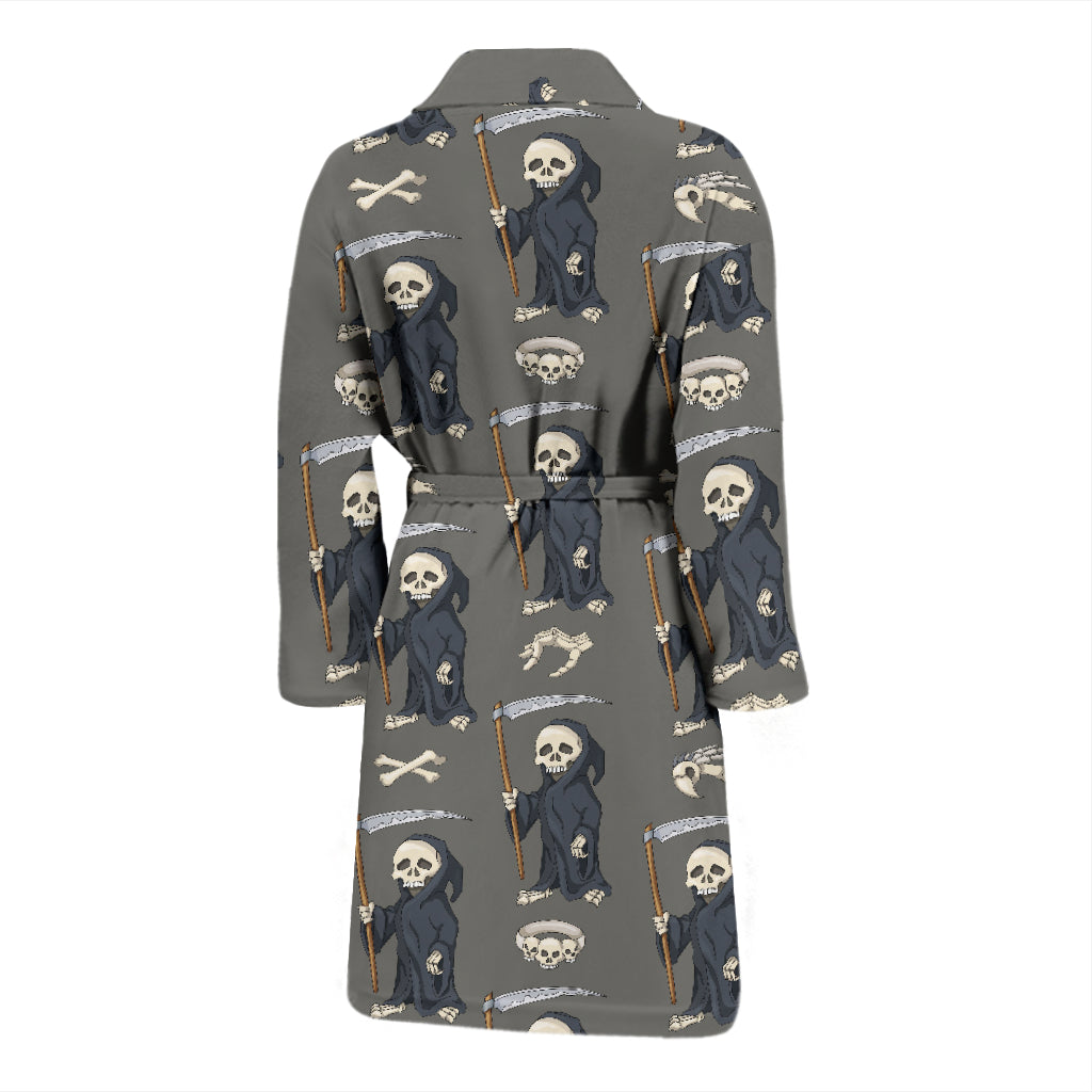 Skeleton Print Design LKS308 Men Bathrobe