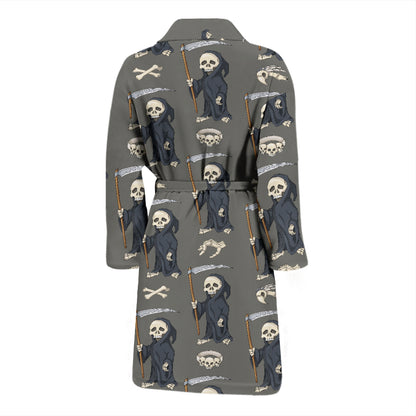 Skeleton Print Design LKS308 Men Bathrobe