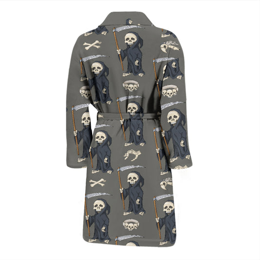 Skeleton Print Design LKS308 Men Bathrobe
