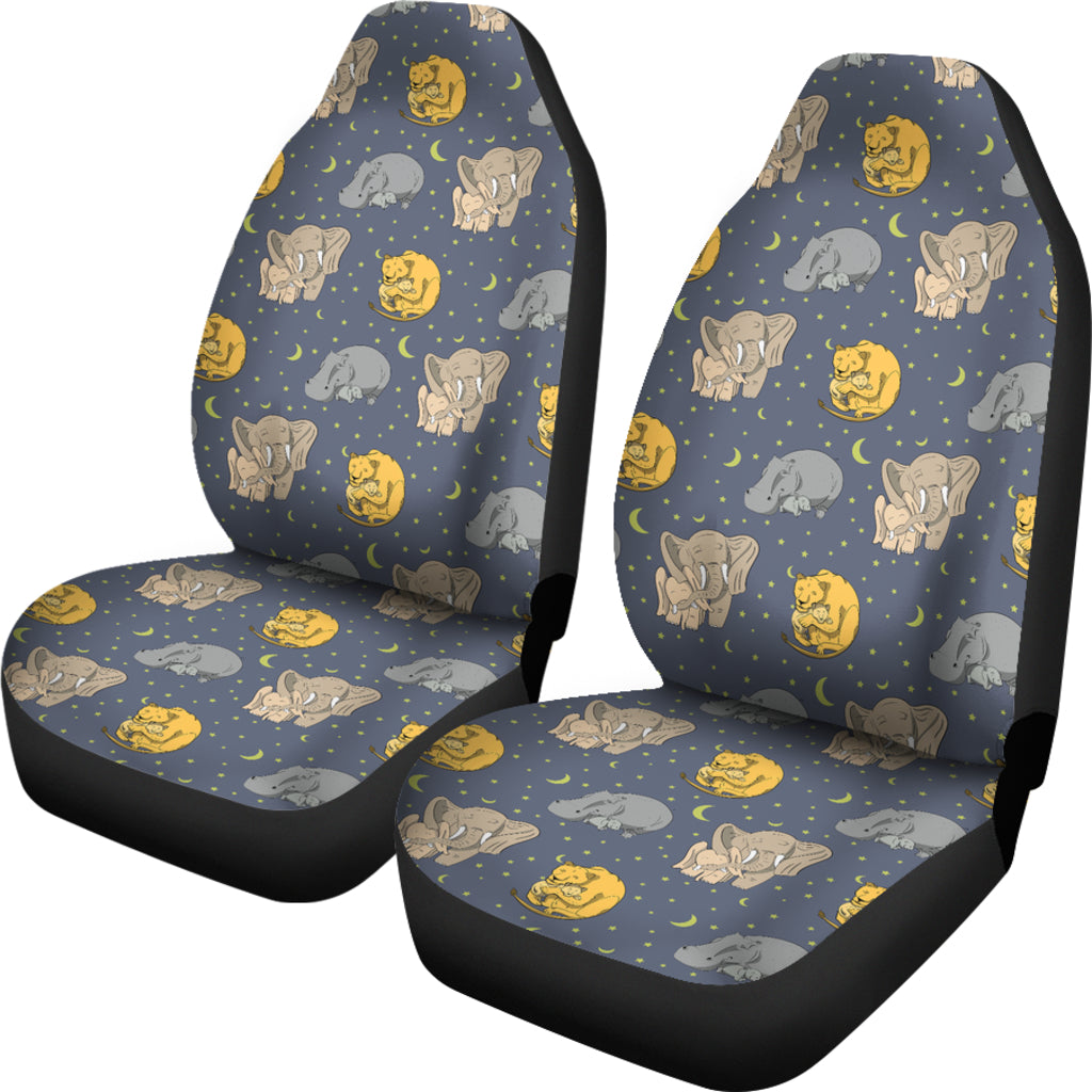 Safari Elephant Lion Print Design LKS303 Car Seat Covers