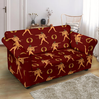Ancient Greek Print Design LKS307 Loveseat Couch Slipcover