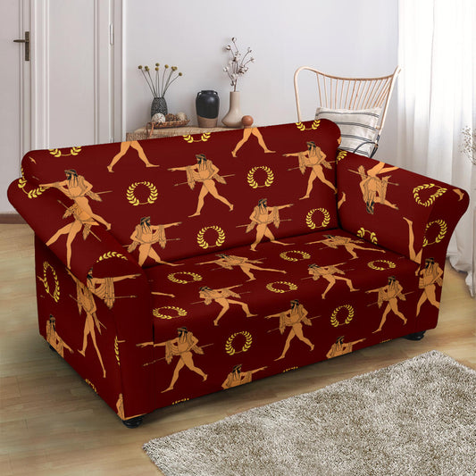 Ancient Greek Print Design LKS307 Loveseat Couch Slipcover