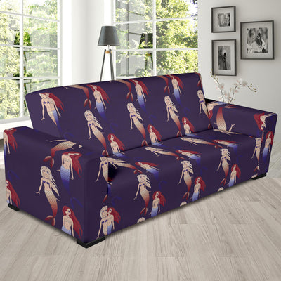 Mermaid Pattern Print Design 02 Sofa Slipcover