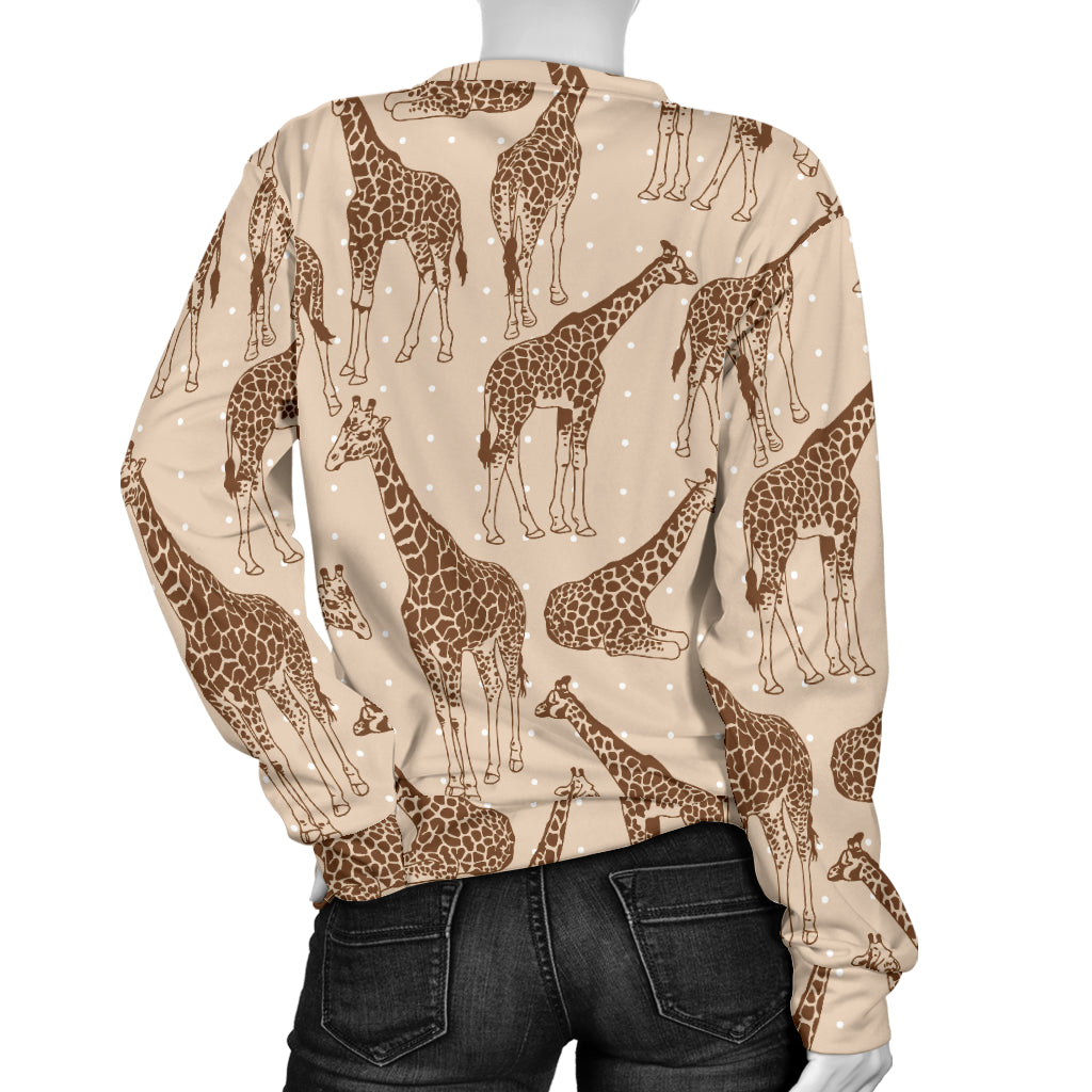 Giraffe Pattern Design Print Women Long Sleeve Sweatshirt