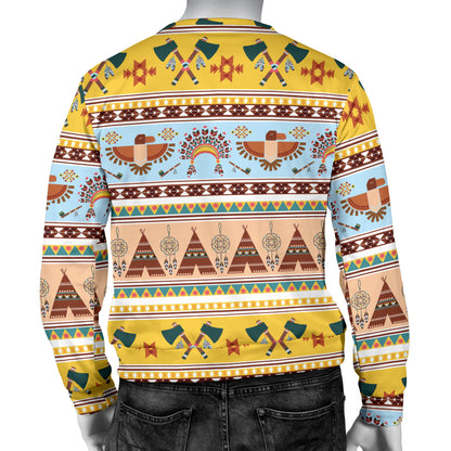 Native American Pattern Design Print Men Long Sleeve Sweatshirt