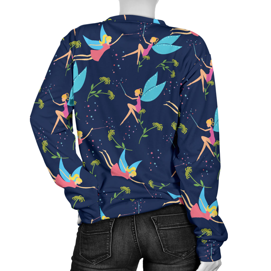 Fairy with flower Print Pattern Women Long Sleeve Sweatshirt