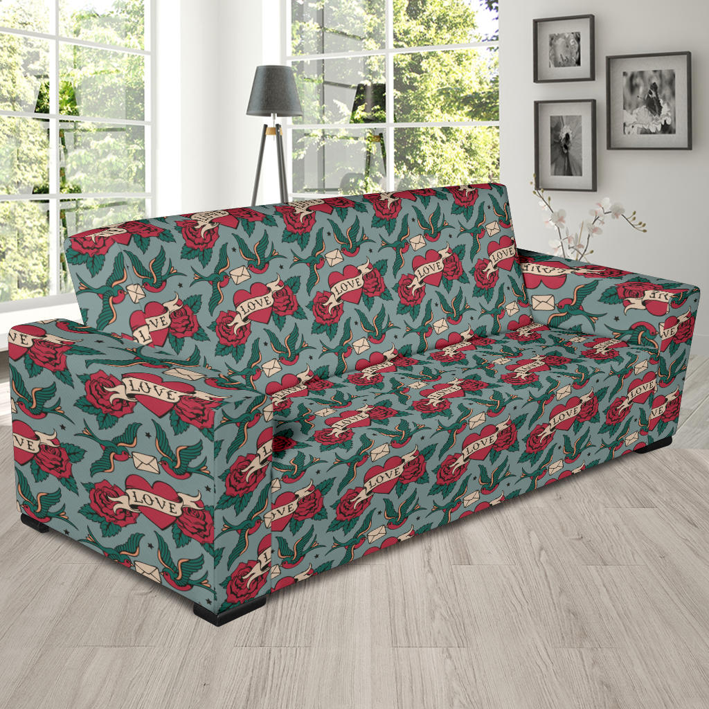 Tattoo Heart Print Design LKS301 Sofa Slipcover