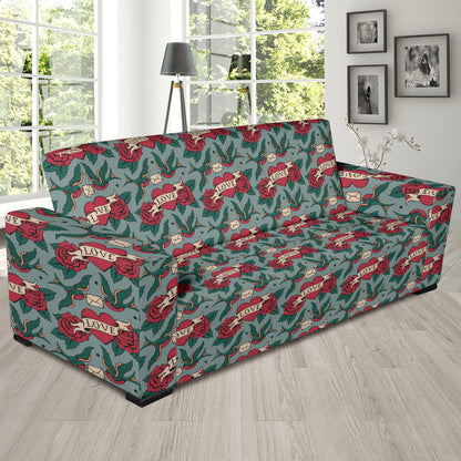 Tattoo Heart Print Design LKS301 Sofa Slipcover