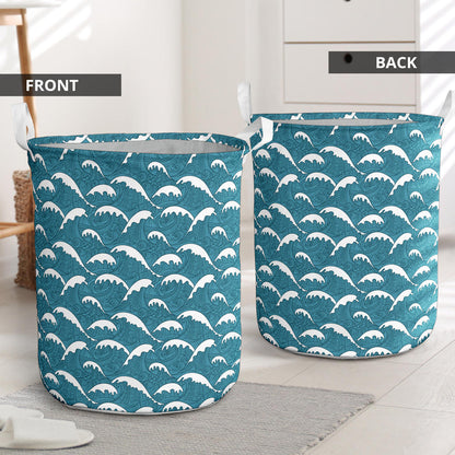 Surf Wave Tribal Design Laundry Basket