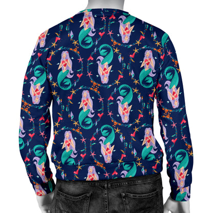 Mermaid Girl Cute Design Print Men Long Sleeve Sweatshirt
