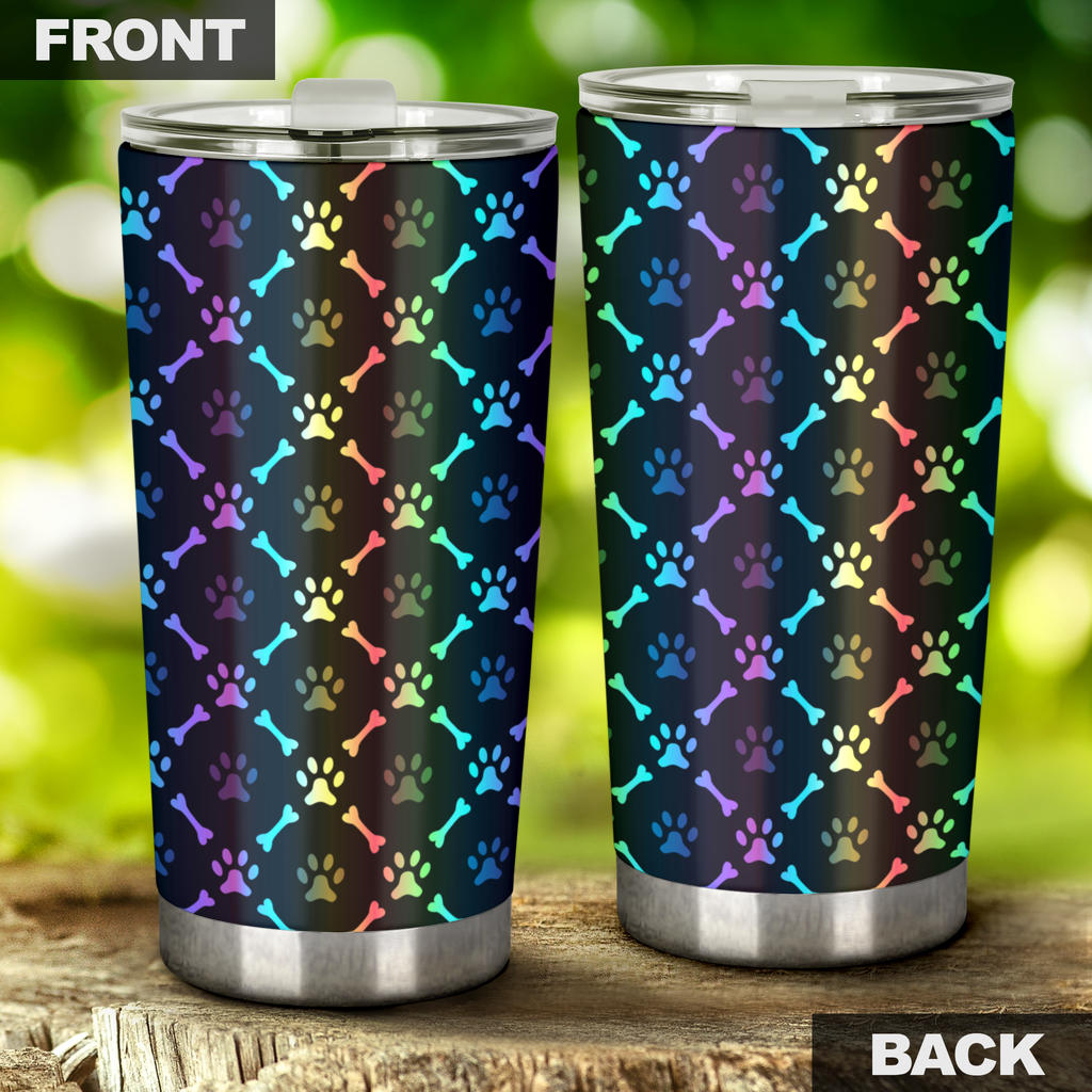 Paw Rainbow Print Tumbler