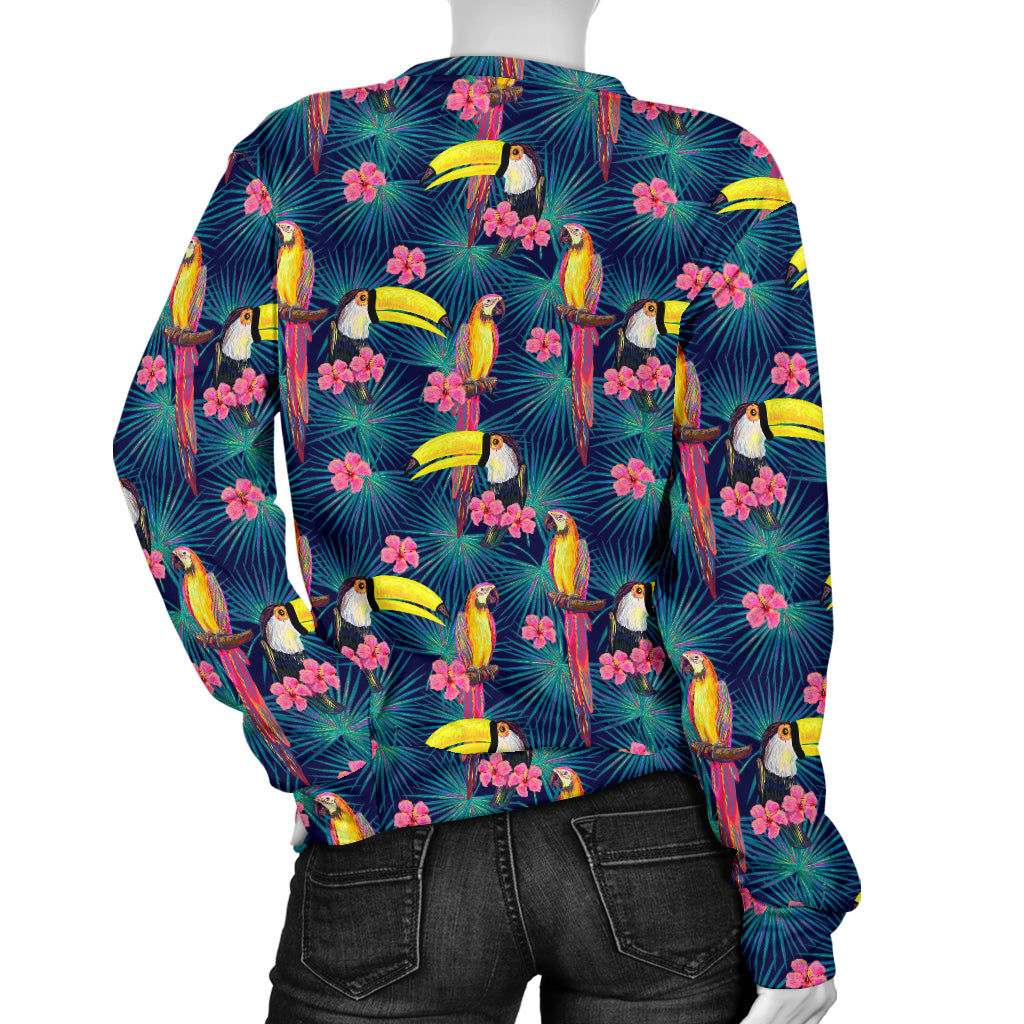 Toucan Parrot Design Women Long Sleeve Sweatshirt