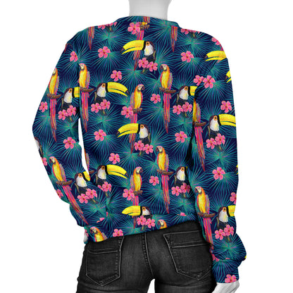 Toucan Parrot Design Women Long Sleeve Sweatshirt
