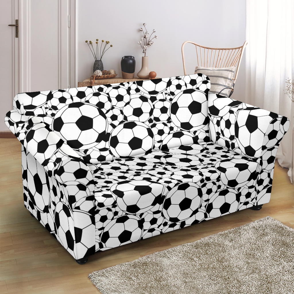 Soccer Ball Print Design LKS301 Loveseat Couch Slipcover