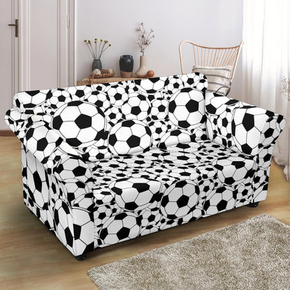 Soccer Ball Print Design LKS301 Loveseat Couch Slipcover