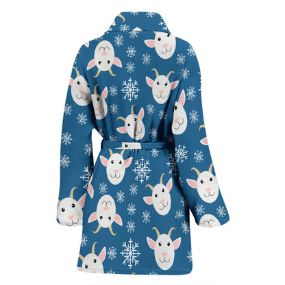 Goat Print Design LKS402 Women Bathrobe