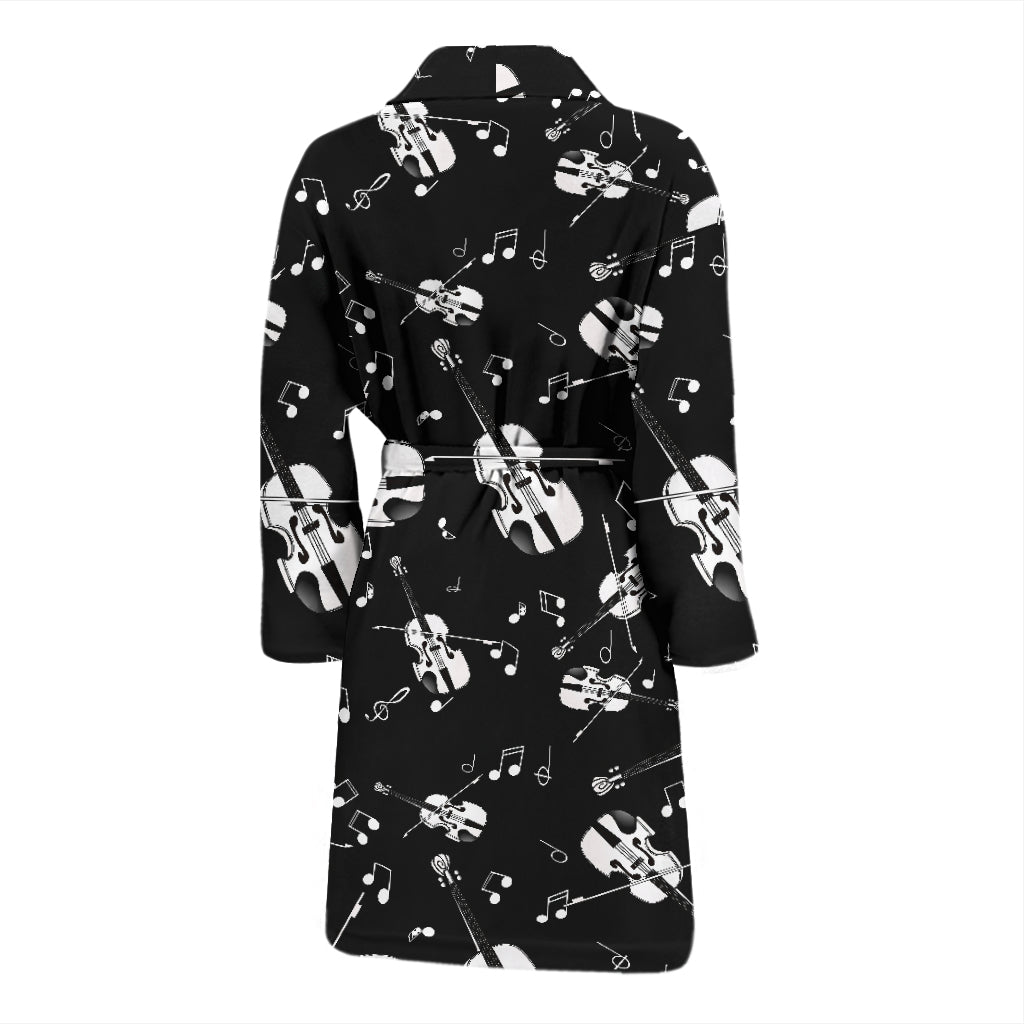 Violin Print Design LKS404 Men Bathrobe