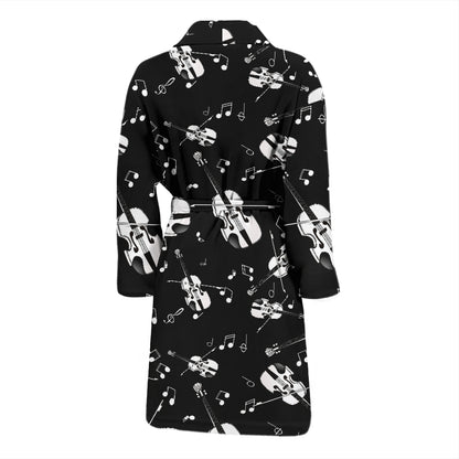 Violin Print Design LKS404 Men Bathrobe