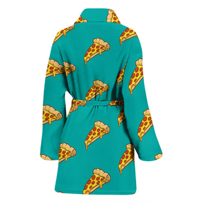 Pizza Pattern Print Design A03 Women Bathrobe