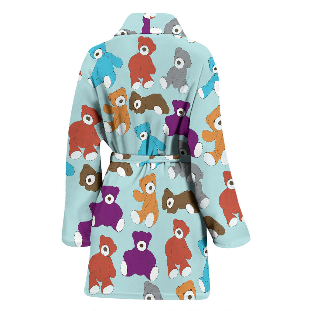 Bear Cute Pattern Print Design 03 Women Bathrobe