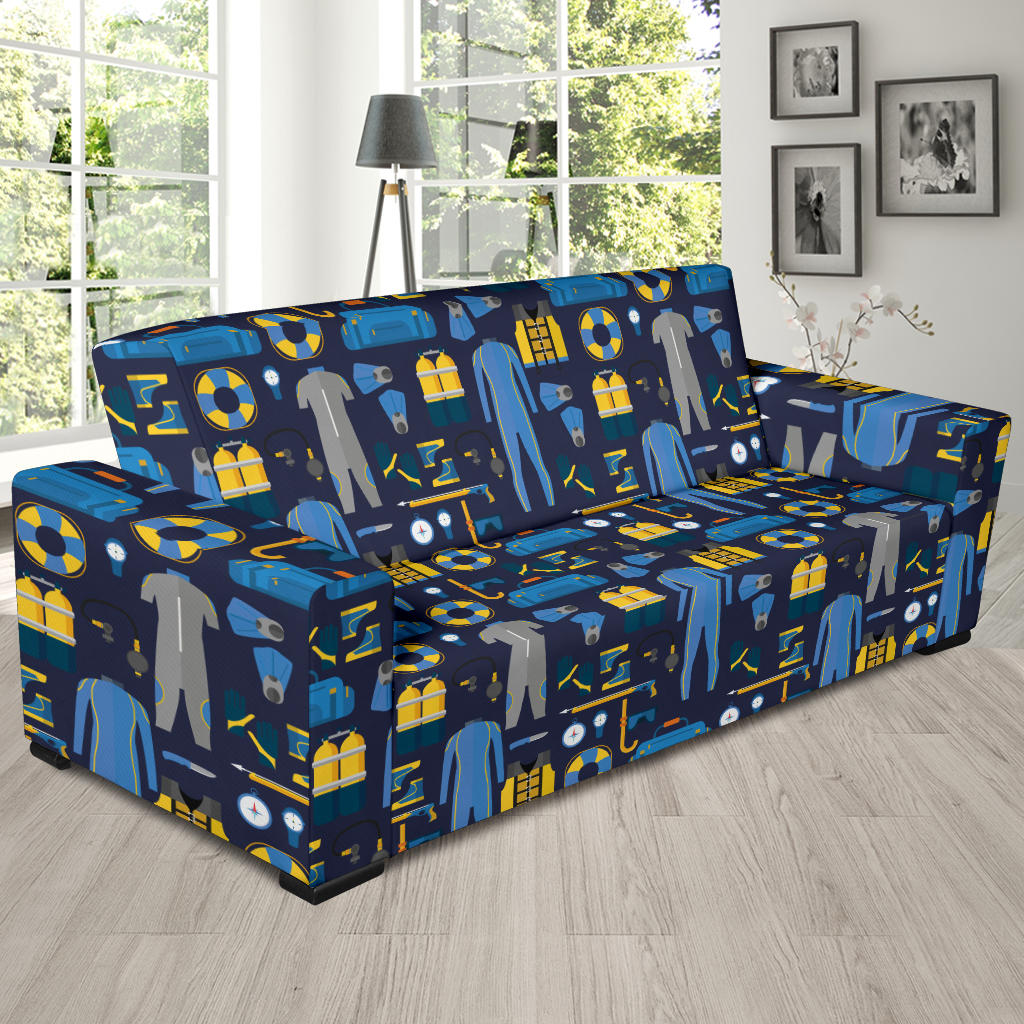 Scuba Equipment Print Design LKS305 Sofa Slipcover