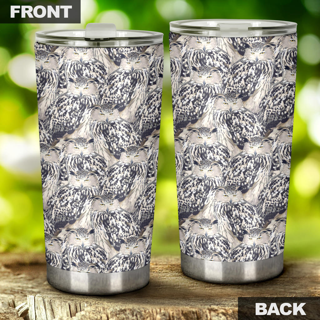 Owl Realistic Themed Design Print Tumbler