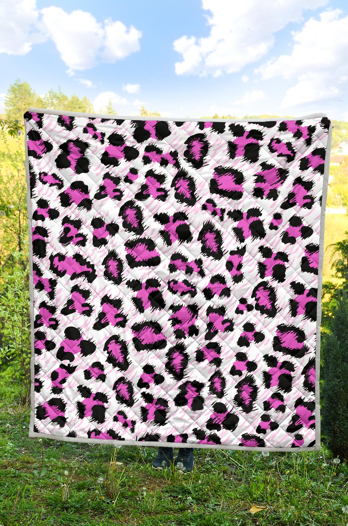 Leopard Pink Skin Print Quilt Bedspread