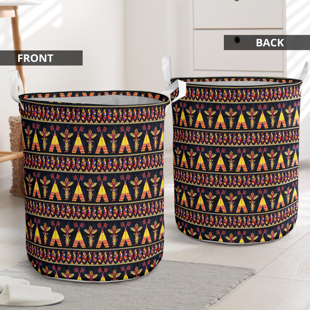 Totem Pole Design Laundry Basket