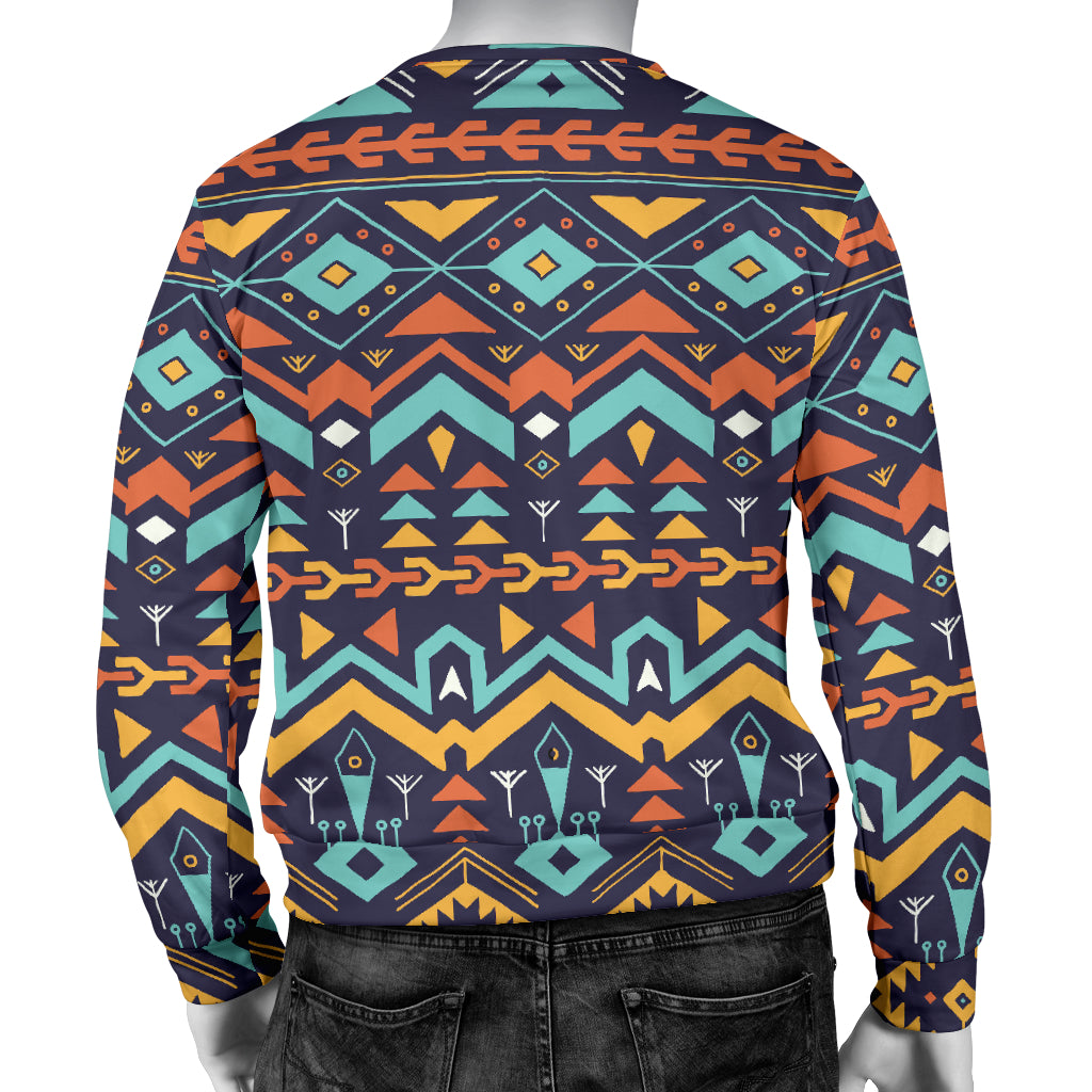 Aztec Style Print Pattern Men Long Sleeve Sweatshirt