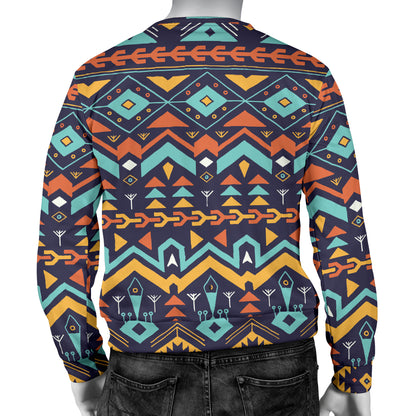 Aztec Style Print Pattern Men Long Sleeve Sweatshirt