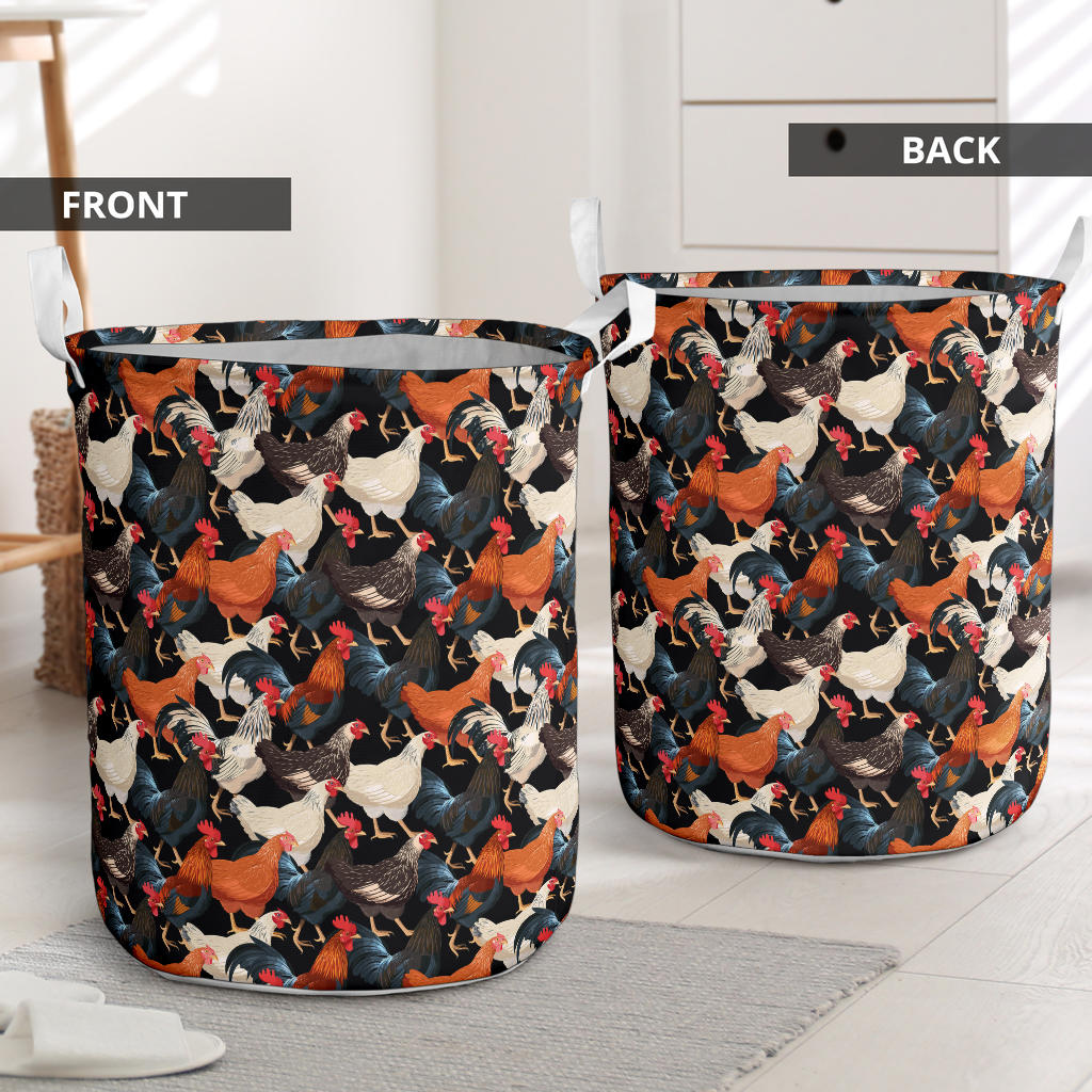 Chicken Print Pattern Laundry Basket
