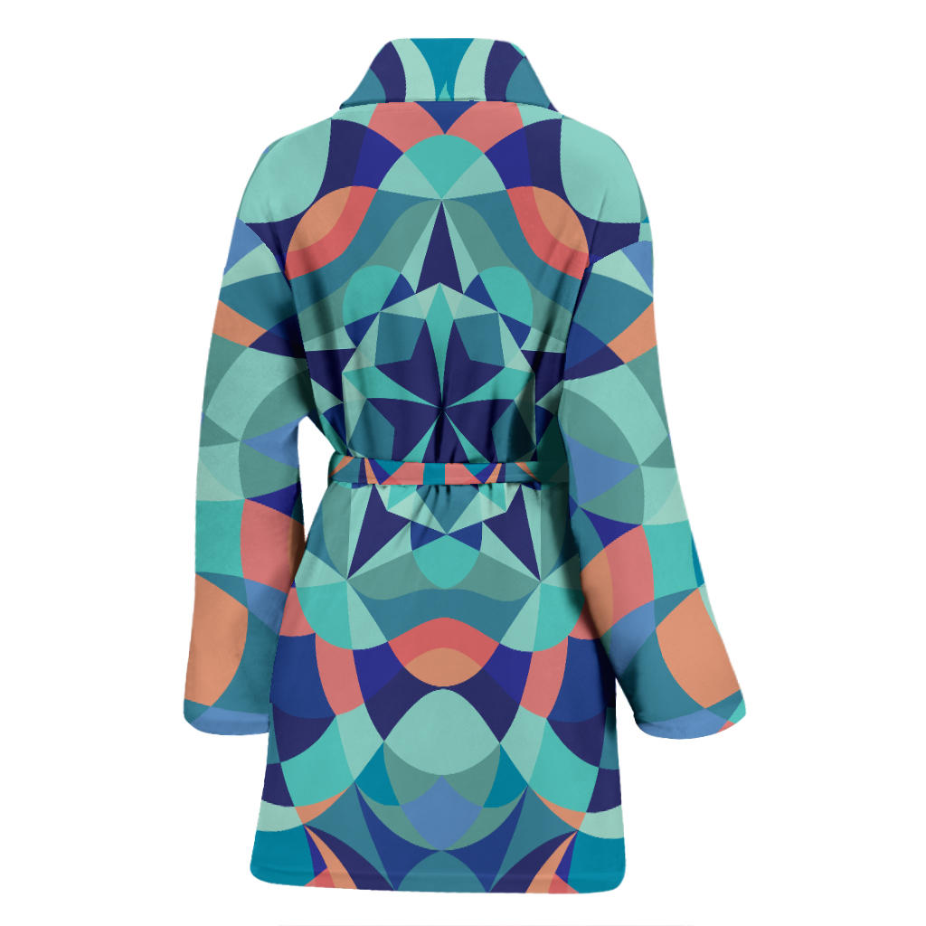 Kaleidoscope Pattern Print Design 03 Women Bathrobe