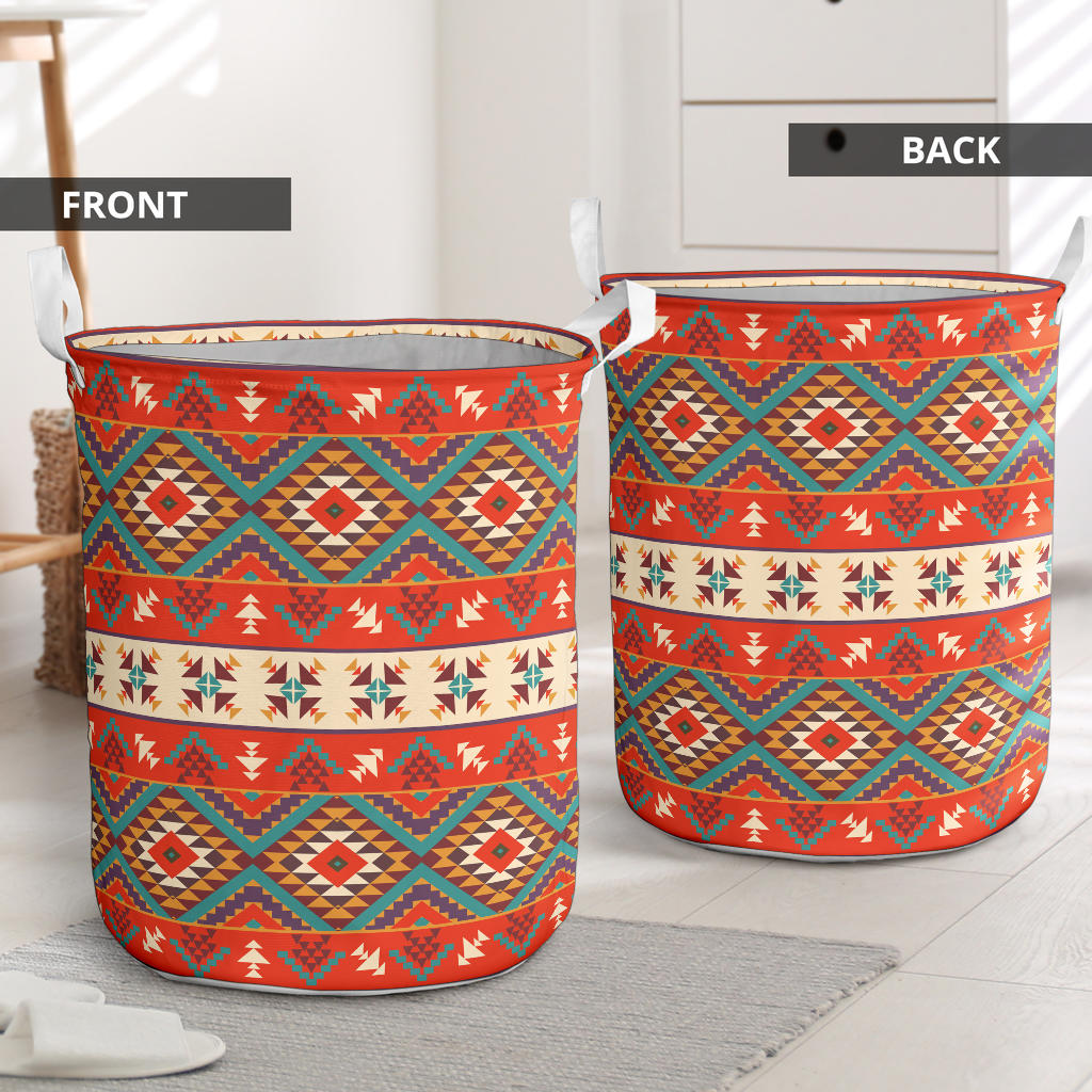 Aztec Red Print Pattern Laundry Basket