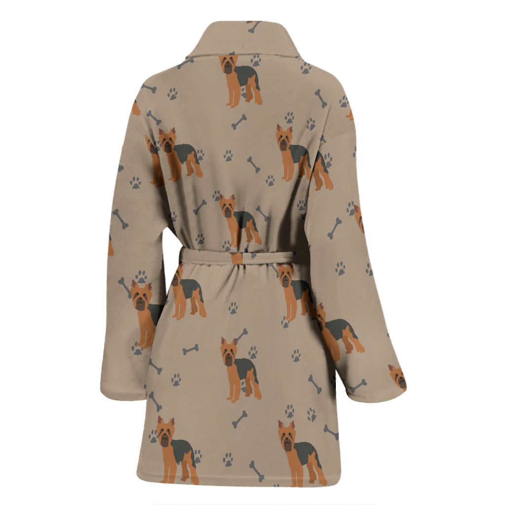 Yorkshire Terriers Print Design LKS305 Women Bathrobe