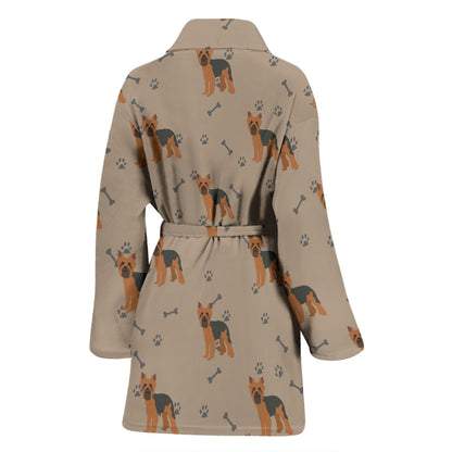 Yorkshire Terriers Print Design LKS305 Women Bathrobe